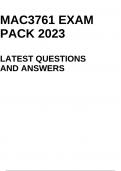 MAC3761 EXAM PACK 2023 LATEST QUESTIONS AND ANSWERS VERIFIED