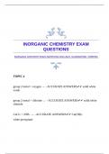 INORGANIC CHEMISTRY EXAM QUESTIONS 2024.2025 |GUARANTEED |VERIFIED 