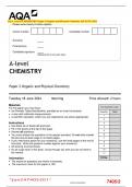 AQA A-level CHEMISTRY Paper 2 Organic and Physical Chemistry QP JUNE 2024