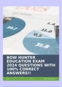 BOW HUNTER EDUCATION EXAM 2024 QUESTIONS WITH 100% CORRECT ANSWERS!!