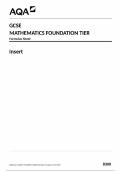 AQA GCSE  MATHEMATICS FOUNDATION TIER  Formulae Sheet Insert 8300-1F-INS-Mathematics-G-16May24