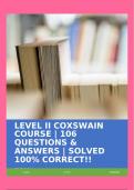 LEVEL II COXSWAIN COURSE | 106 QUESTIONS & ANSWERS | SOLVED 100% CORRECT!!