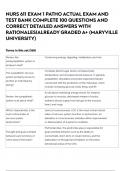 NURS 611 EXAM 1 PATHO ACTUAL EXAM AND TEST BANK COMPLETE 100 QUESTIONS AND CORRECT DETAILED ANSWERS WITH RATIONALES|ALREADY GRADED A+ (MARYVILLE UNIVERSITY)