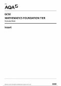 AQA GCSE MATHEMATICS FOUNDATION TIER  Formulae Sheet Insert  8300-2F-INS-Mathematics-G-3Jun24