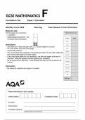 AQA GCSE MATHEMATICS F  Foundation Tier Paper 2 Calculator  8300 2F QP Mathematics  G 3jun2024