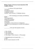 Biology Chapter 13 Nervous System Questions With Complete Solutions