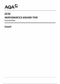 AQA GCSE  MATHEMATICS HIGHER TIER  Formulae Sheet Insert 8300-3H-INS-Mathematics-G-10Jun24