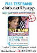 TEST BANK FOR EXCEPTIONAL CHILDREN 