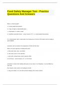 Food Safety Manager Test - Practice Questions And Answers.