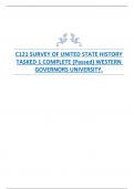 C121 SURVEY OF UNITED STATE HISTORY  TASKED 1 COMPLETE (Passed) WESTERN  GOVERNORS UNIVERSITY. 