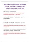 WGU C963 Exam | American Politics and the US Constitution | Questions and Answers Graded A+ | Latest 2024