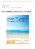 TEST BANK FOR Health Promotion Throughout the Life Span 8th Edition by Carole Lium Edelman Chapter 1-25