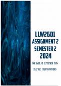 LLW2601 Assignment 2 Semester 2 2024 | Due 13 September 2024