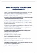 ABRET Exam (Study Guide Note) With Complete Solution