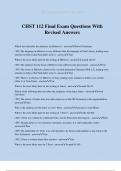 CHST 112 Final Exam Questions With Revised Answers