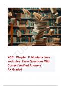 XCEL Chapter 11 Montana laws and rules  Exam Questions With Correct Verified Answers  A+ Graded