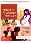 Test Bank for Maternity and Women's Health Care 13th Edition by Lowdermilk, Cashion, Alden, Olshanky, and Perry Full PDF