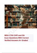 WGU C702 CHFI and OA Exam Questions With Correct Verified Answers A+ Graded