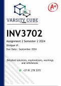 INV3702 Assignment 2 (DETAILED ANSWERS) Semester 2 2024 - DISTINCTION GUARANTEED