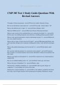 CMP 305 Test 1 Study Guide Questions With Revised Answers