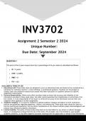 INV3702 Assignment 2 (ANSWERS) Semester 2 2024 - DISTINCTION GUARANTEED