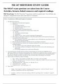 NR 547 Week 4 Midterm Study Guide Chamberlain College of Nursing 2024/2025