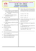 Electrochemistry Work Sheet 