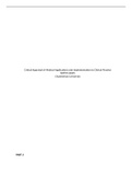 Essay NR 599 Critical Appraisal Of Medical Applications And Implementation To Clinical Practice Chamberlain College Of Nursing (NR-599)