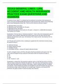 TEXAS GENERAL LINES - LIFE, ACCIDENT AND HEALTH INSURANCE PRACTICE EXAM QUESTIONS AND ANSWERS