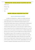 COMMUNICATION: SECOND LANGUAGE ACQUISITION CASE STUDY (DOWNLOAD TO SCORE A)