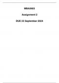 MBA5903 Assignment 2 Due 23 September 2024 (Detailed Answers)