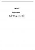 CAS3701 Assignment 11 Due 13 September 2024 (Detailed Answers)