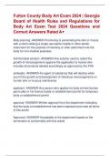 Fulton County Body Art Exam 2024 | Georgia  Board of Health Rules and Regulations for  Body Art Exam Test 2024 Questions and  Correct Answers Rated A+ 