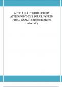 ASTR 1141 INTRODUCTORY ASTRONOMY-THE SOLAR SYSTEM FINAL EXAM Thompson Rivers University