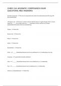 CHEM 154 AROMATIC COMPOUNDS EXAM QUESTIONS AND ANSWERS