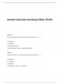 Dental Chairside Assisting FINAL EXAM Questions and Answers