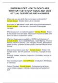 SWEDISH COPE HEALTH SCHOLARS  WRITTEN TEST STUDY GUIDE 2024-2025  ACTUAL QUESTIONS AND ANSWERS