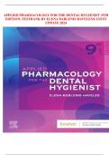 APPLIED PHARMACOLOGY FOR THE DENTAL HYGIENIST (9TH EDITION) TESTBANK BY ELENA BABLENIS HAVELES/LATEST UPDATE 2024