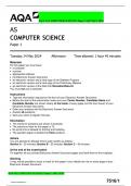 AQA AS COMPUTER SCIENCE Paper 1 QP MAY 2024