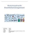 Moduleopdracht Kwaliteitsmanagement beoordeeld met een 8,5 (incl feedback)