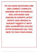 PCI ISA EXAM QUESTIONS AND  100% CORRECT COMPLETE ANSWERS WITH RATIONALES WELL EXPLAINED AND VERIFIED BY EXPERTS LATEST UPDATE 2024 GRADED A+ ALREADY PASSED!!!!! WITH 100% GUARANTEED SUCCESS AFTER DOWNLOAD (ALL YOU NEED TO PASS YOUR EXAMS