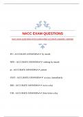 NACC EXAM QUESTIONS WITH GUARANTEED ACCURATE ANSWERS |VERIFIED