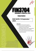 FIN3704 assignment 3 semester 2 2024 (Calculations included)