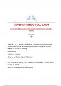 DEV10 APTITUDE FULL EXAM WITH GUARANTEED ACCURATE ANSWERS |VERIFIED