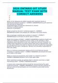 2024 ONTARIO OIT STUDY MANUAL TEST EXAM WITH CORRECT ANSWERS