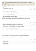C468 PRE-TEST- Pre- Assessment Information Management and the Application of Technology