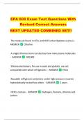 EPA 608 Exam Test Questions With  Revised Correct Answers   BEST UPDATED COMBINED SET!! 