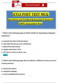 ATLS 10th Edition Post Test MCQ Actual Questions with Verified Answers (2024 / 2025), 100% Guarantee Score Pass