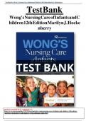 TEST BANK For Wong's Nursing Care of Infants and Children, 12th Edition (Hockenberry, 2024), Verified Chapters 1 - 34, Complete Newest Version