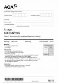 AQA A LEVEL ACCOUNTING PAPER 2 2024 QUESTION PAPER (7127-2) Accounting for analysis and decision-making (2)